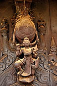 Myanmar - Mandalay, Shwe In Bin Kyaung a wonderful example of the Burmese unique teak architecture and wood-carving art. 